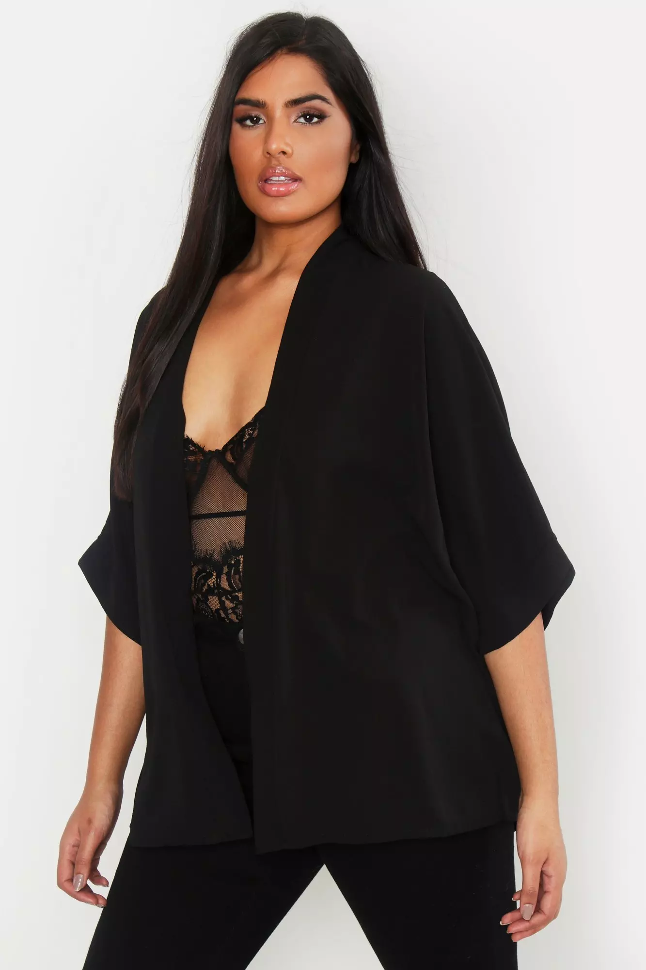 Black kimono 2024 cardigan plus size