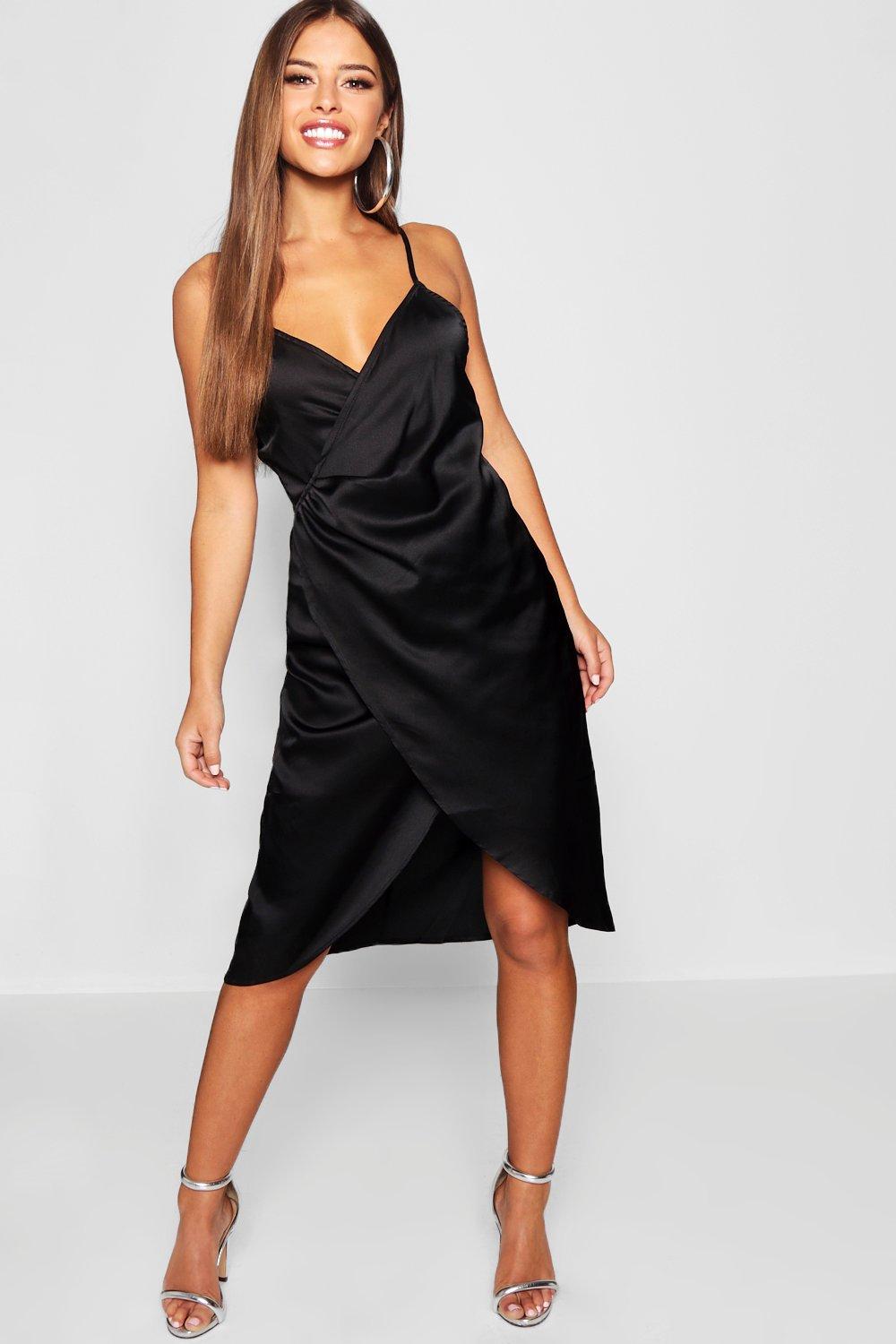 petite satin midi dress