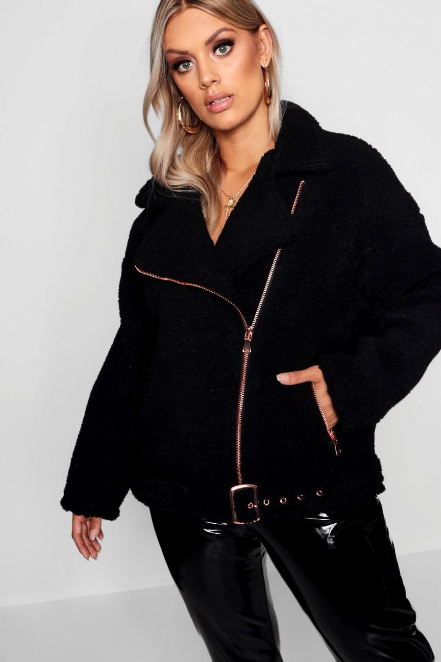 Camicia Plus Size a quadri oversize in taglio maschile con slogan Woman, Nero negro image number 1
