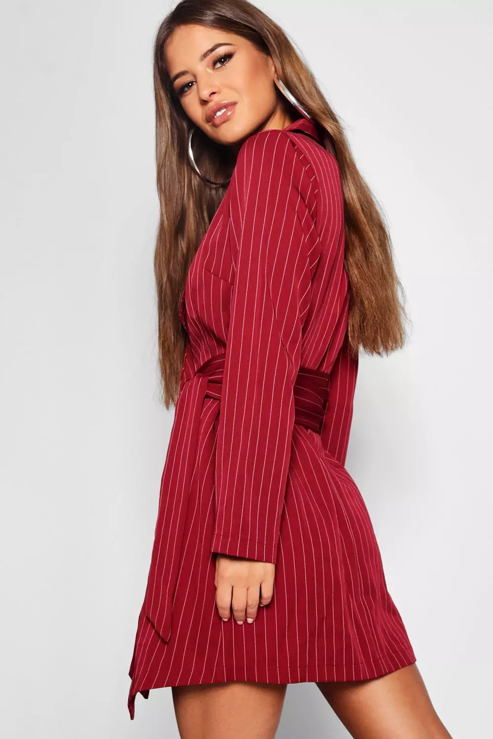 Boohoo tie clearance side blazer dress