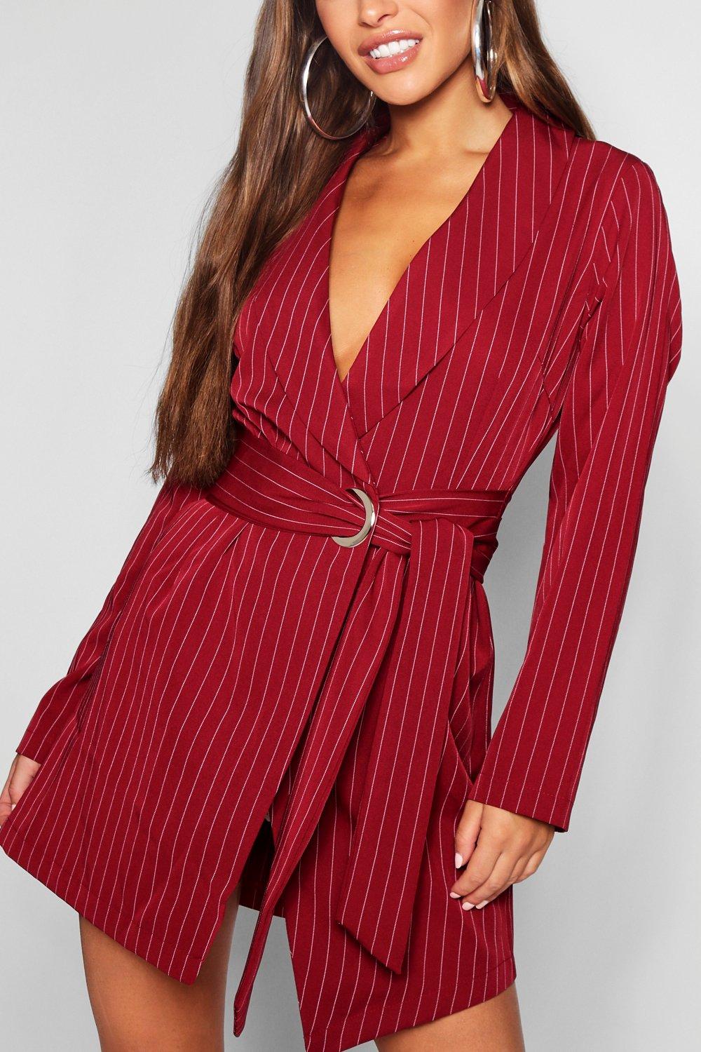 boohoo pinstripe dress