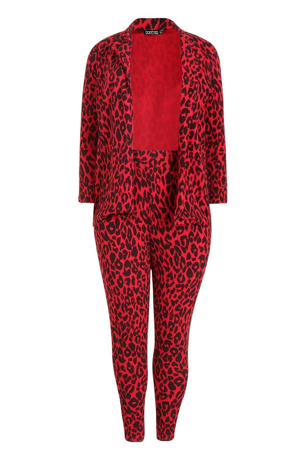 Red leopard sale print suit