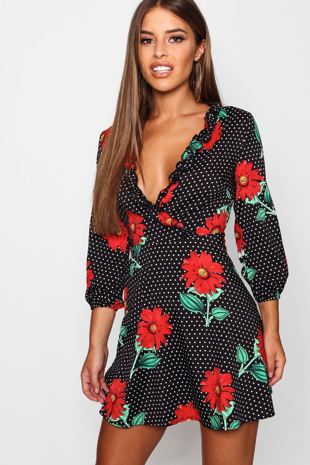 polka dot flower dress