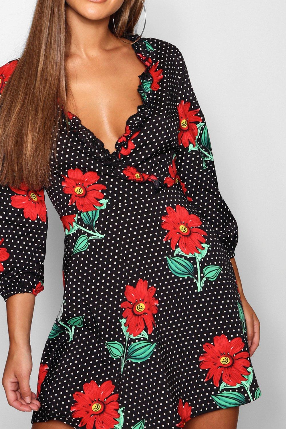 polka dot flower dress