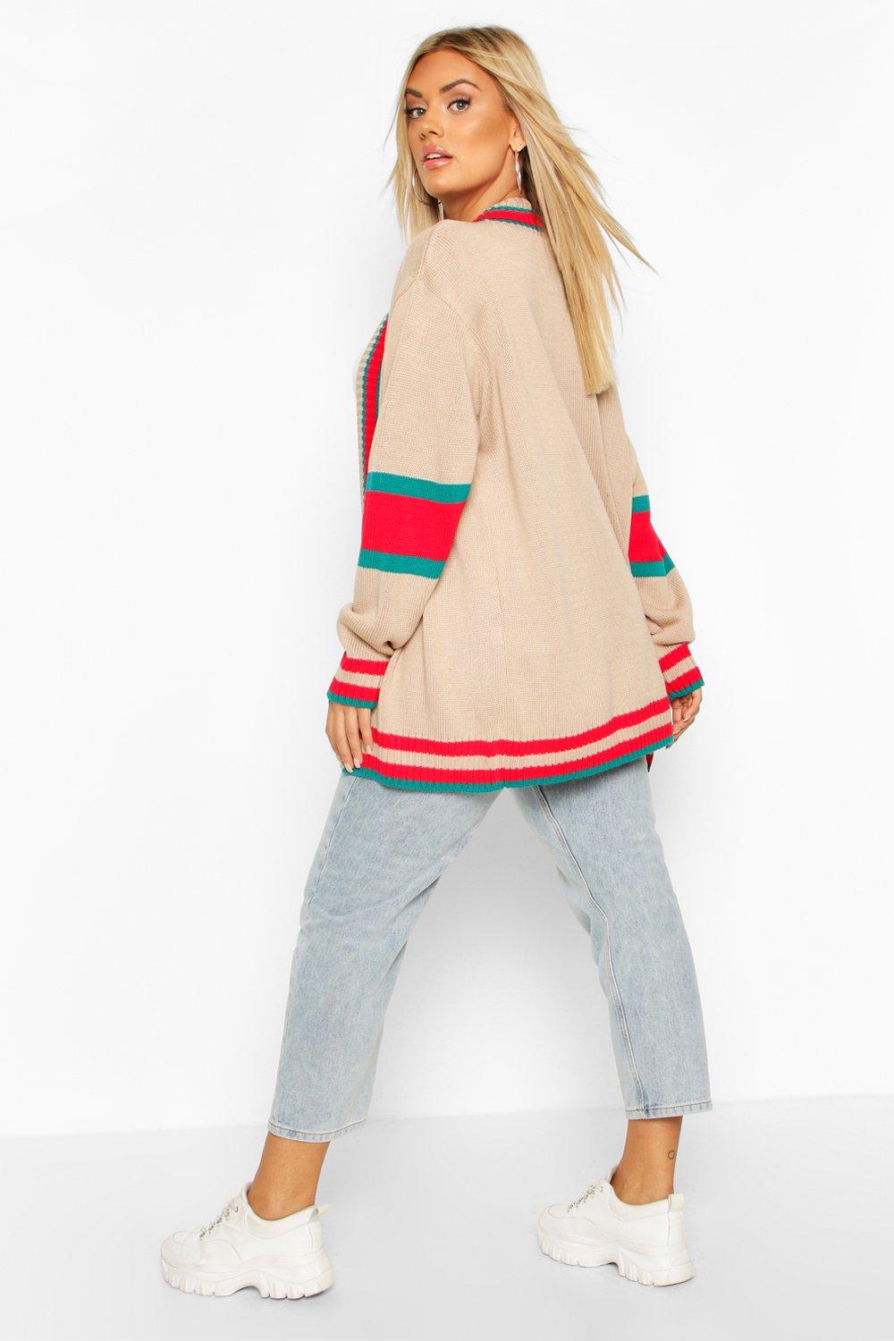 contrast stripe cardigan