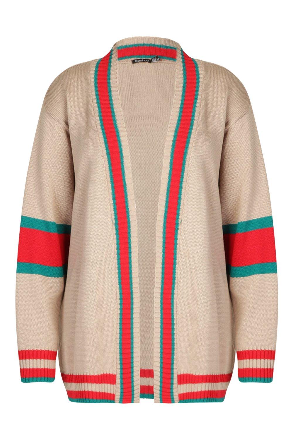 contrast stripe cardigan