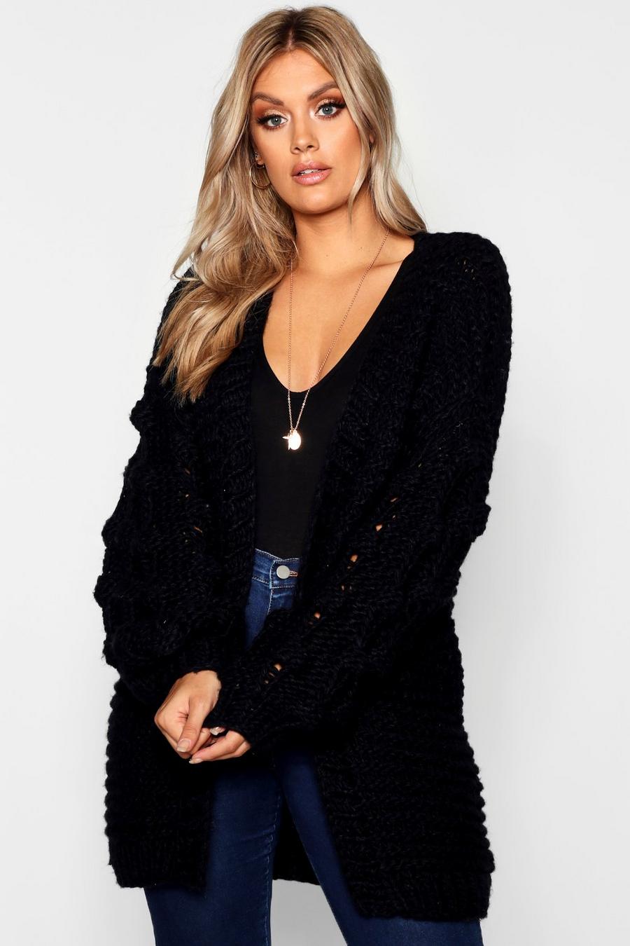 Plus Oversized Hand Knitted Chunky Cardigan image number 1