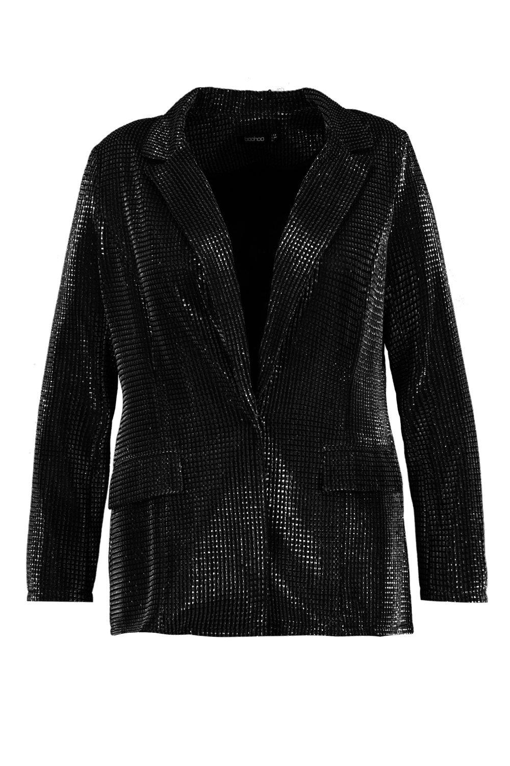 Plus size 2024 metallic blazer