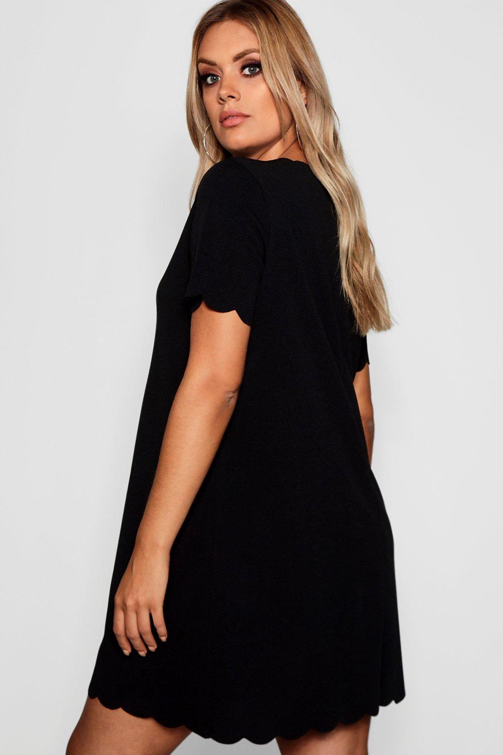 Boohoo scallop clearance dress