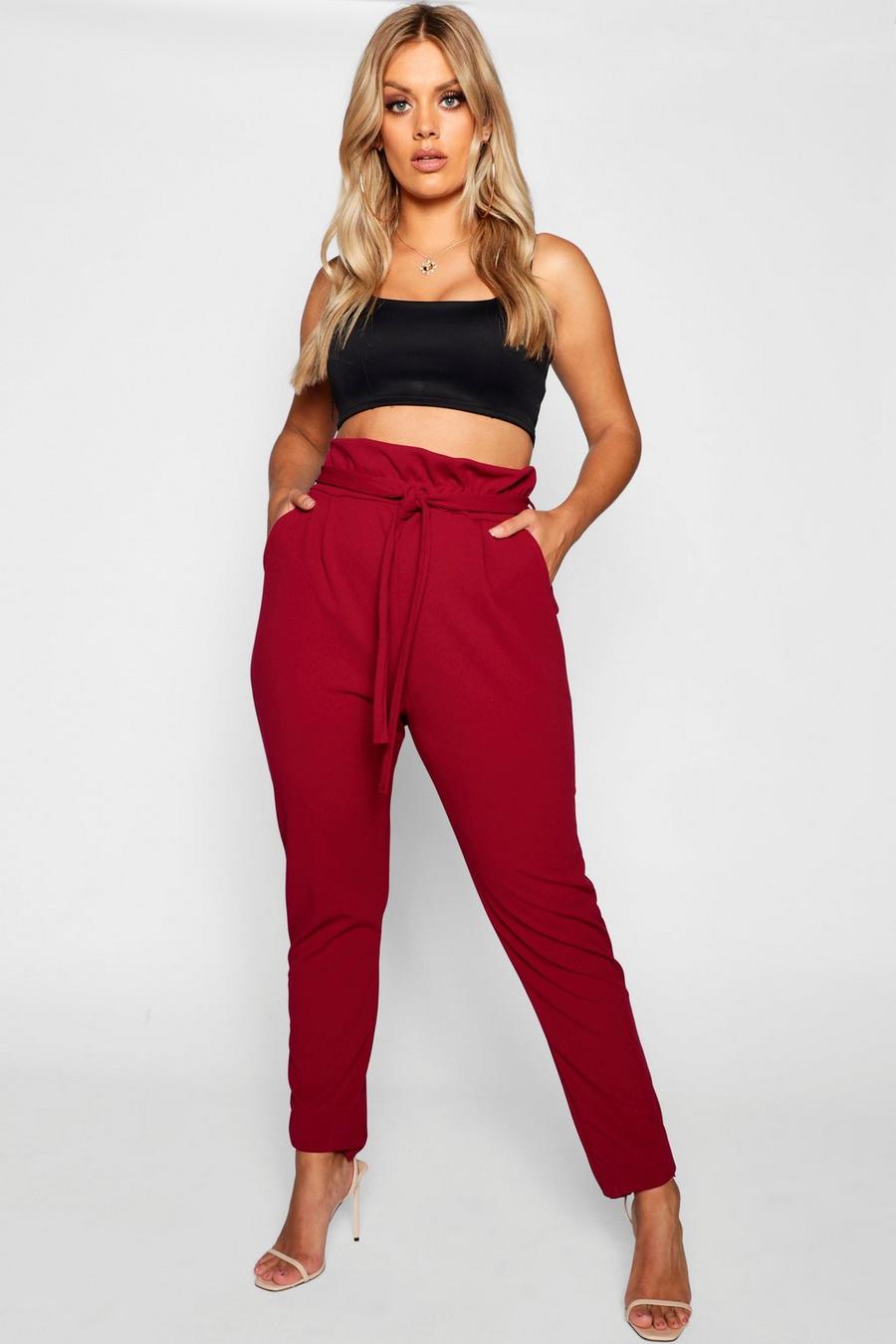 Berry Plus Paperbag Tapered Trouser image number 1