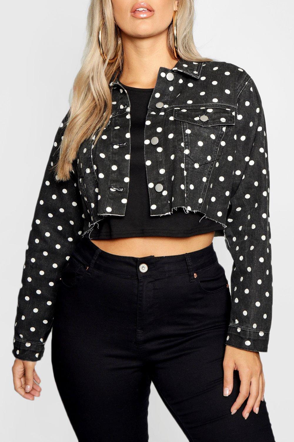 Polka dot denim clearance jacket