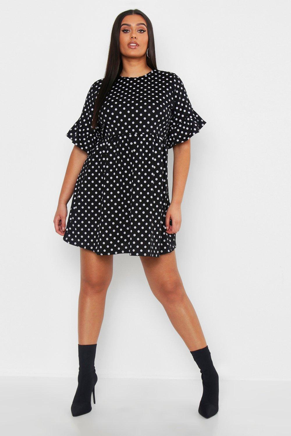 spotty smock dress