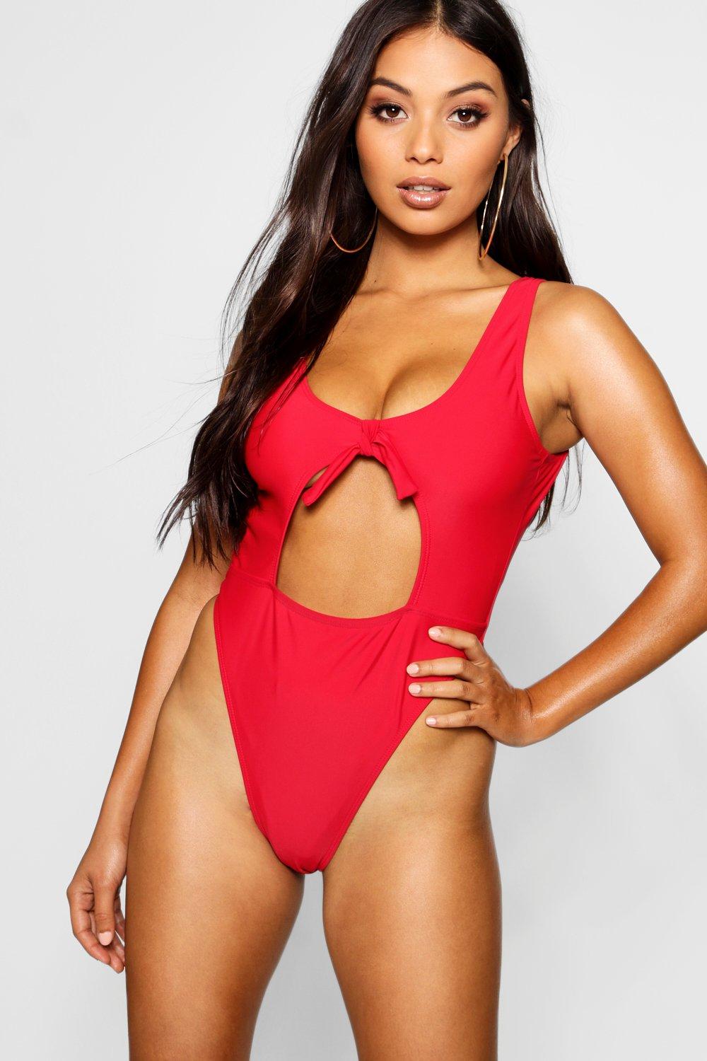 boohoo high leg swimsuit