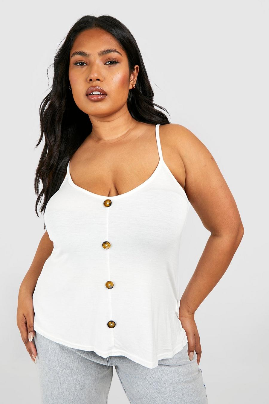 Ivory Plus Button Detail Cami Top image number 1