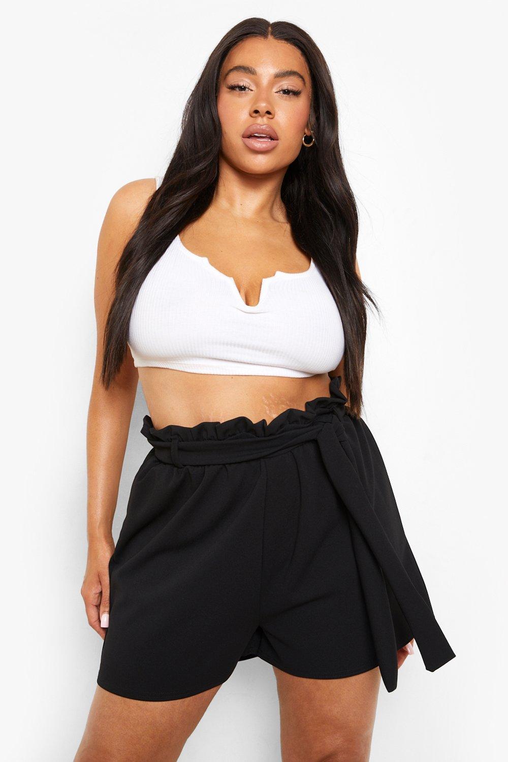 boohoo plus shorts