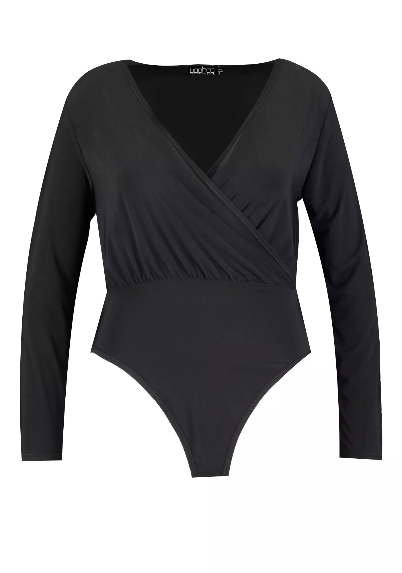 Black Plus Slinky Wrap Over Bodysuit alternative image