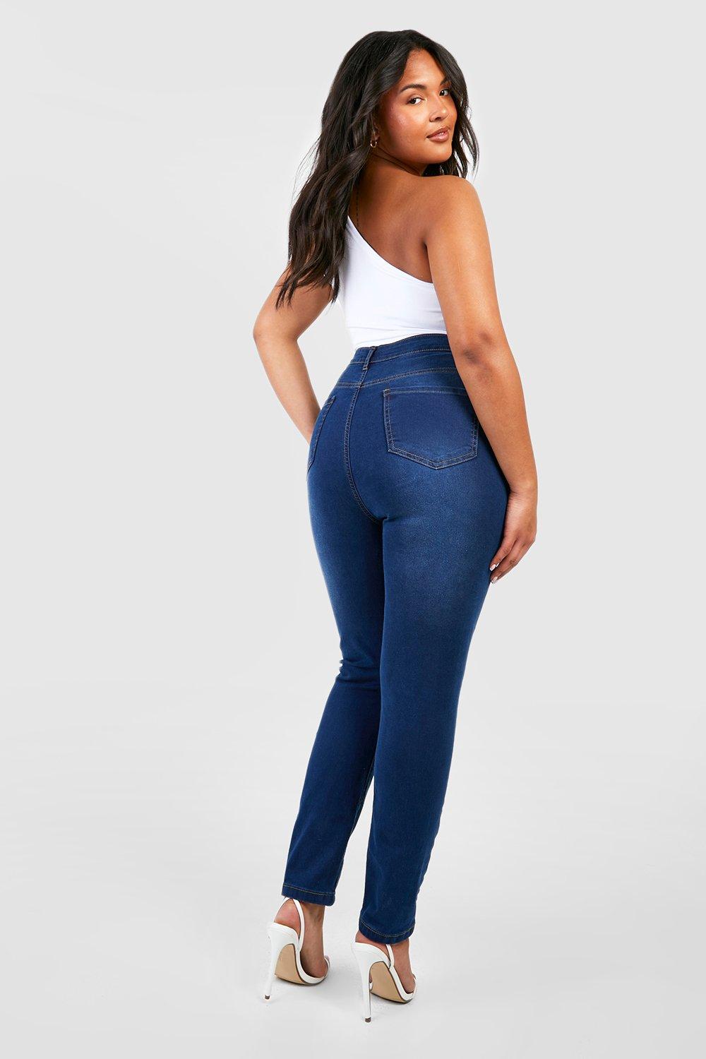 Buy Boohoo High Waisted Acid Wash Jeggings In Blue