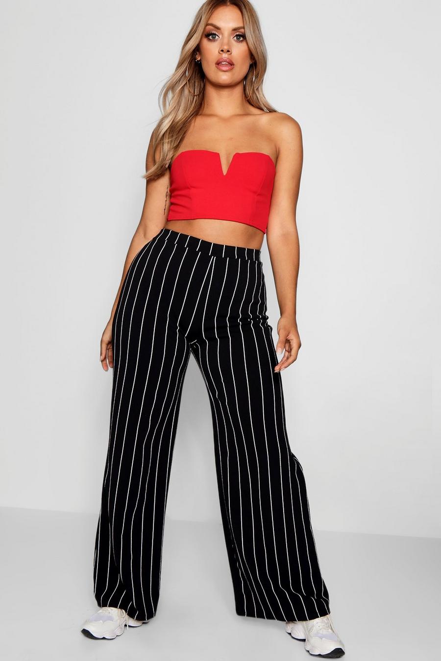 Plus Pinstripe Wide Leg Trouser image number 1