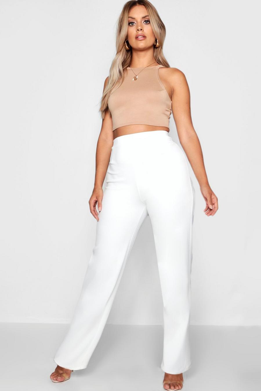 Grande taille - Pantalon coupe droite slim , Blanc image number 1