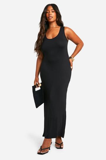 Plus Scoop Neck Maxi Dress black