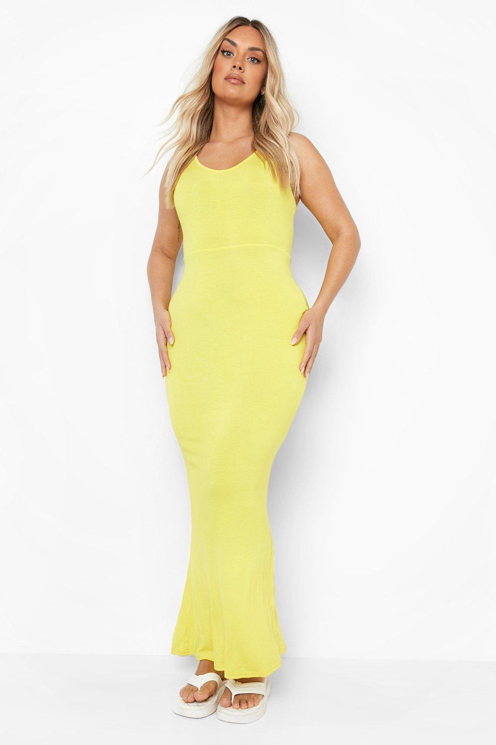 boohoo yellow maxi dress