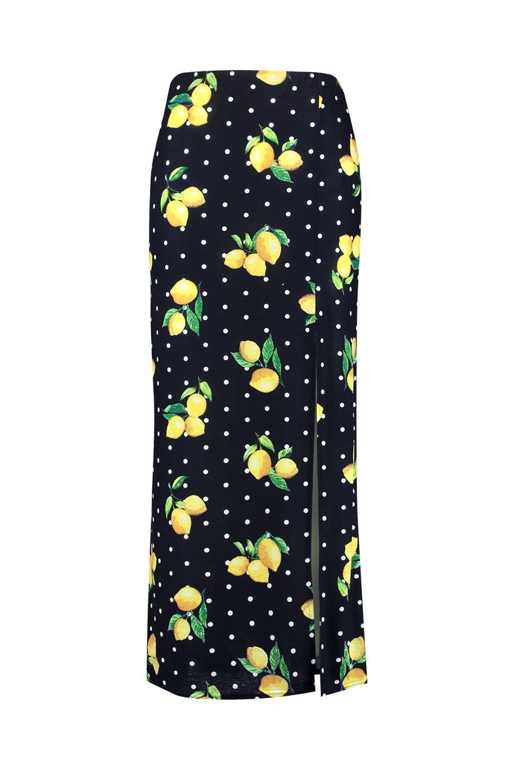 Polka dot maxi skirt yellow best sale