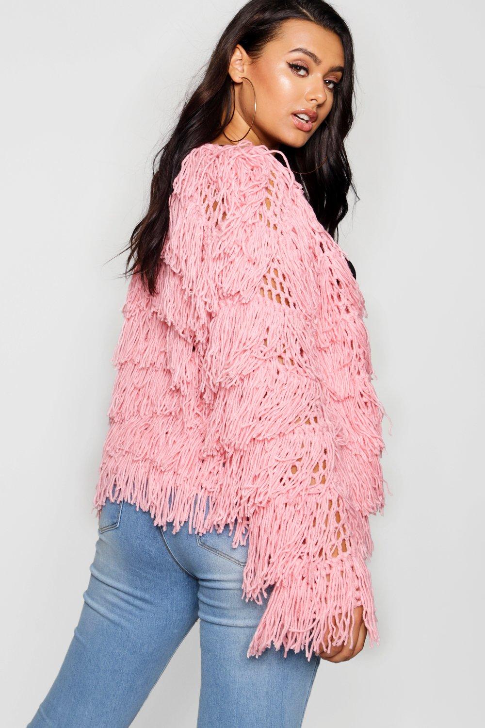 shaggy knit cardigan plus size