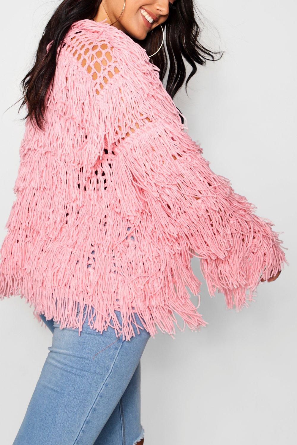 shaggy knit cardigan plus size
