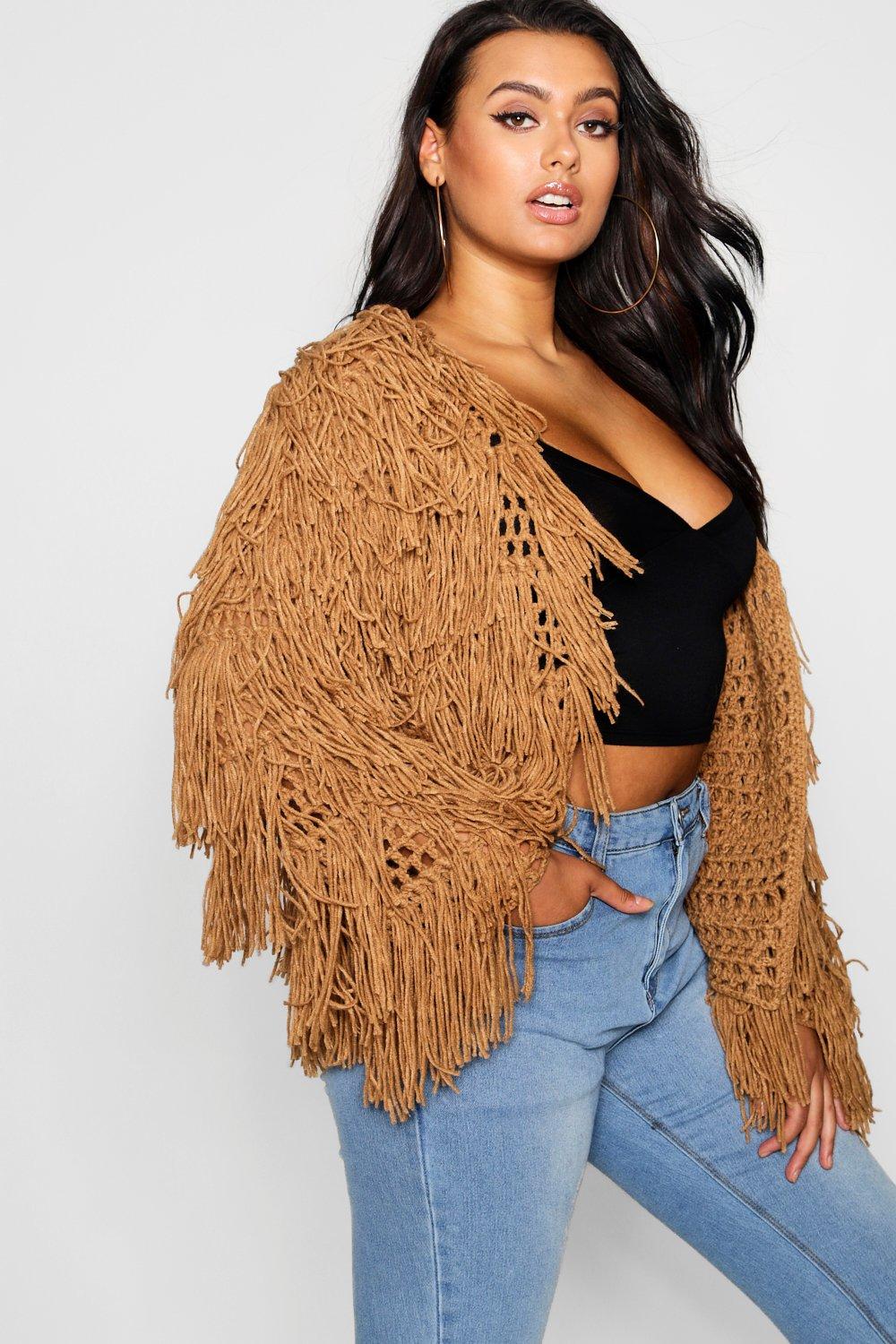 shaggy cardigan boohoo