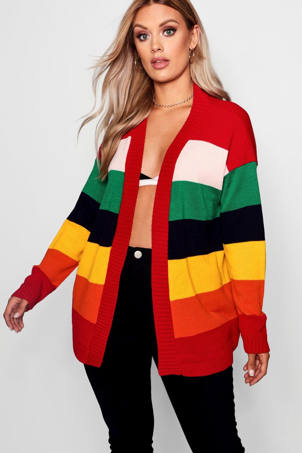 Plus Lucy Rainbow Stripe Cardigan