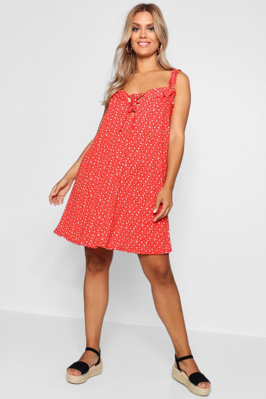Plus Ditsy Floral Ruffle Sun Dress image number 1