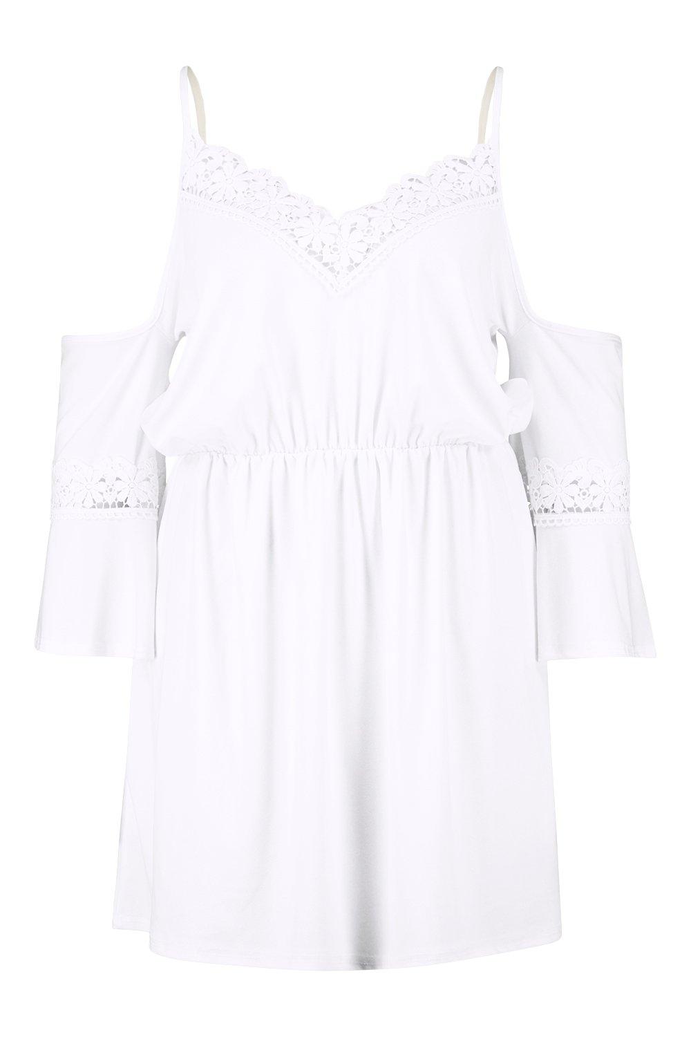 boohoo white crochet dress