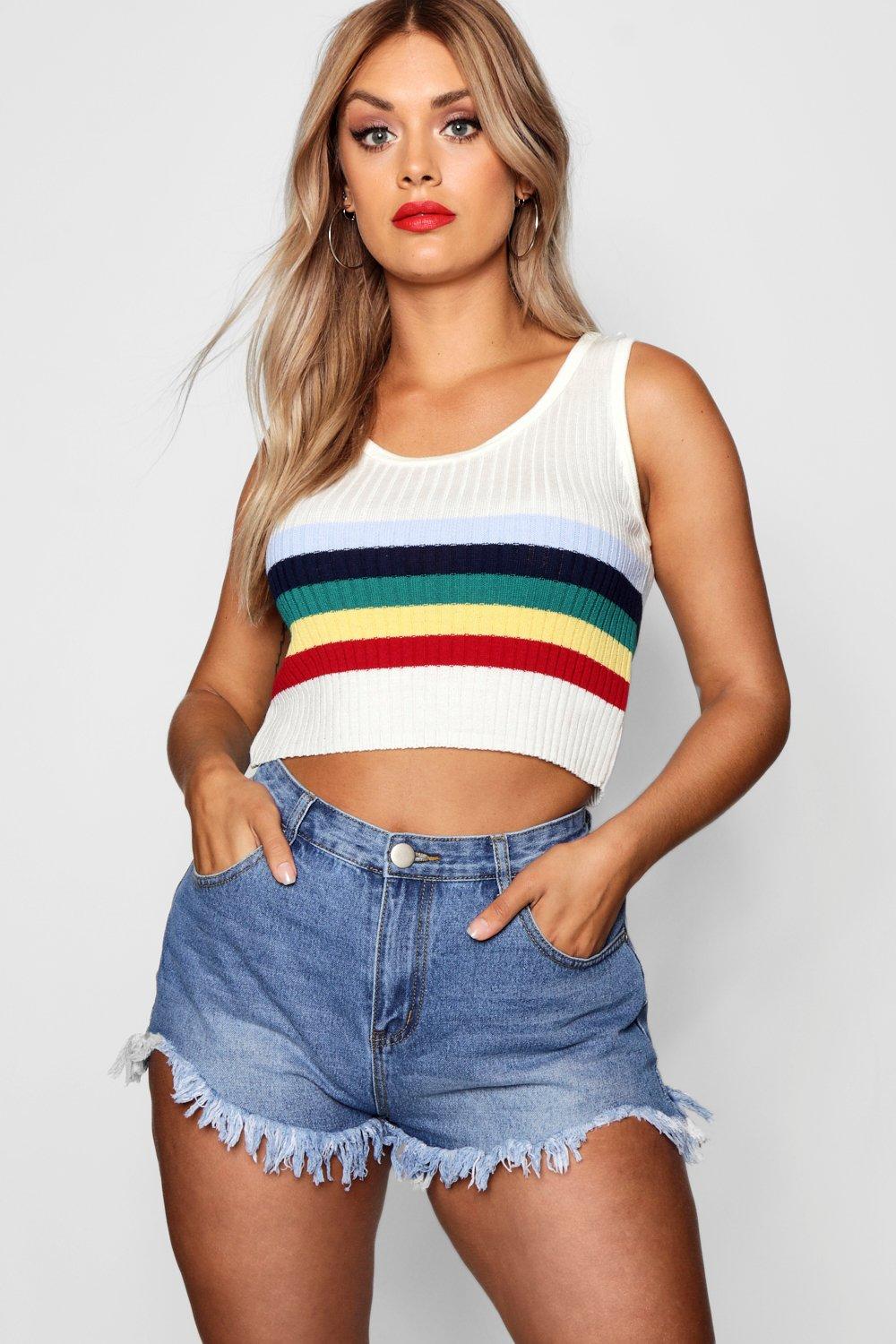 rainbow crochet crop top