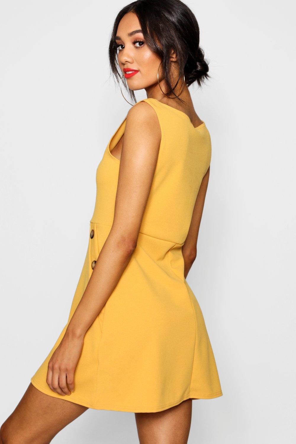 petite mustard dress