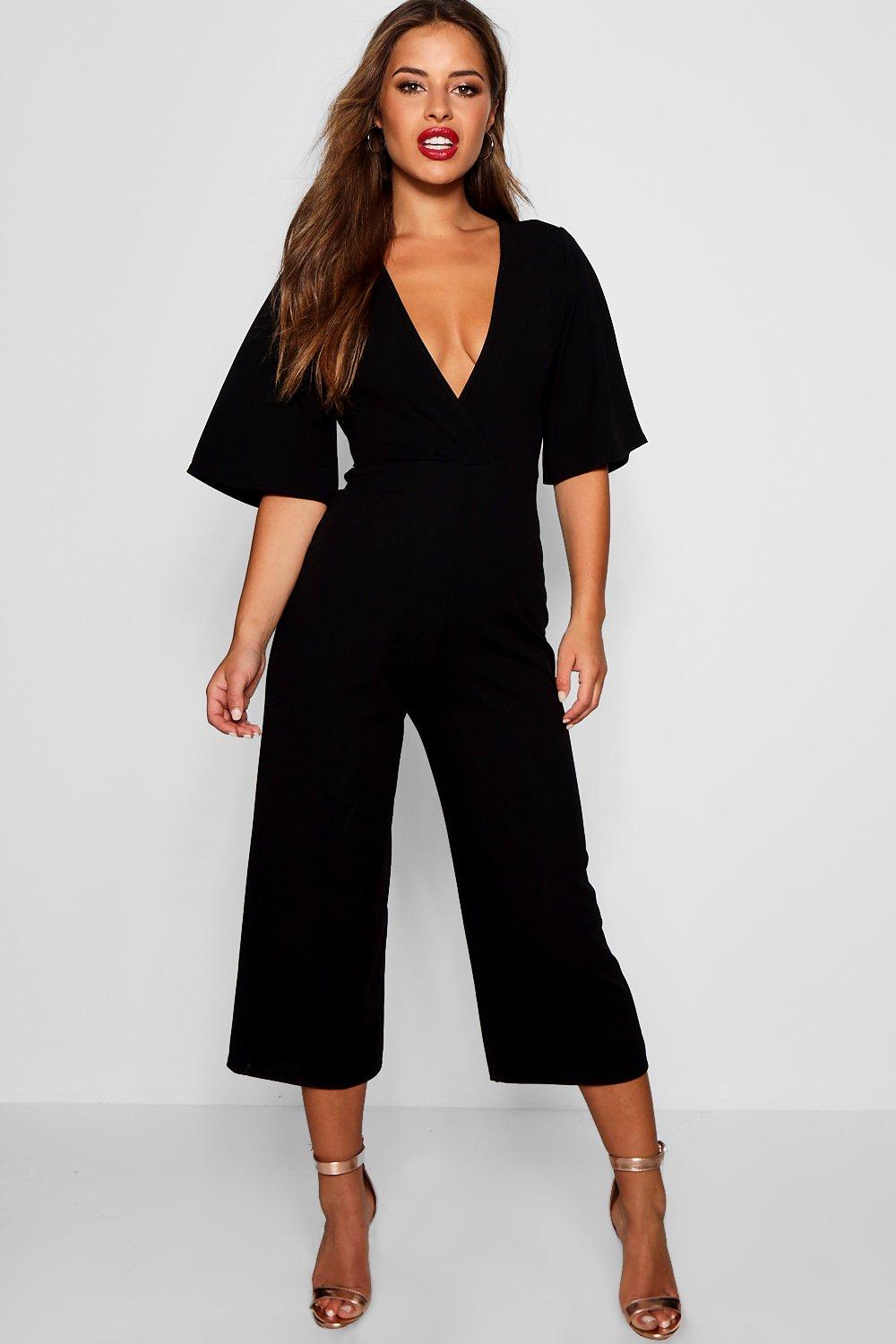 wrap wide leg jumpsuit