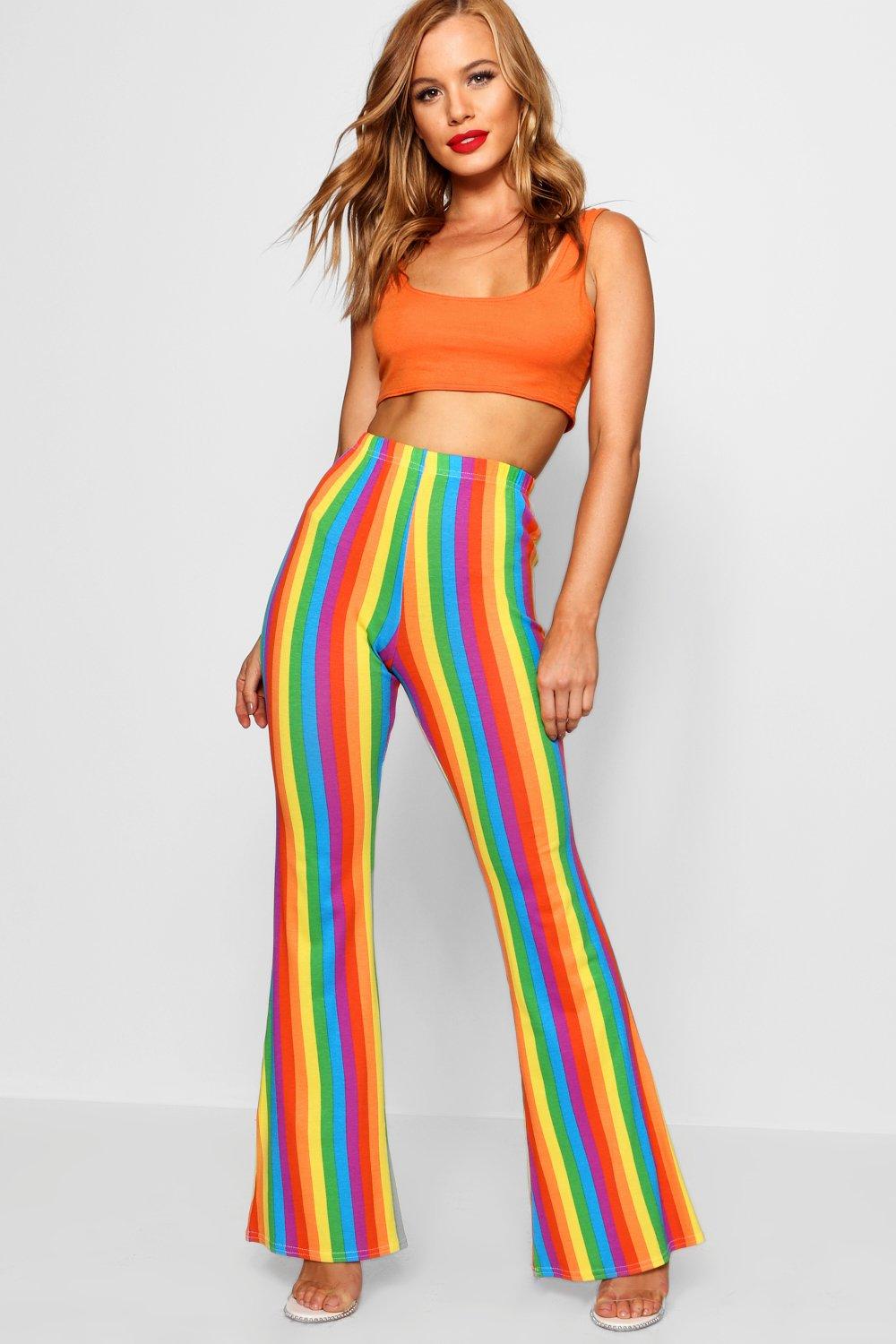 rainbow flare pants