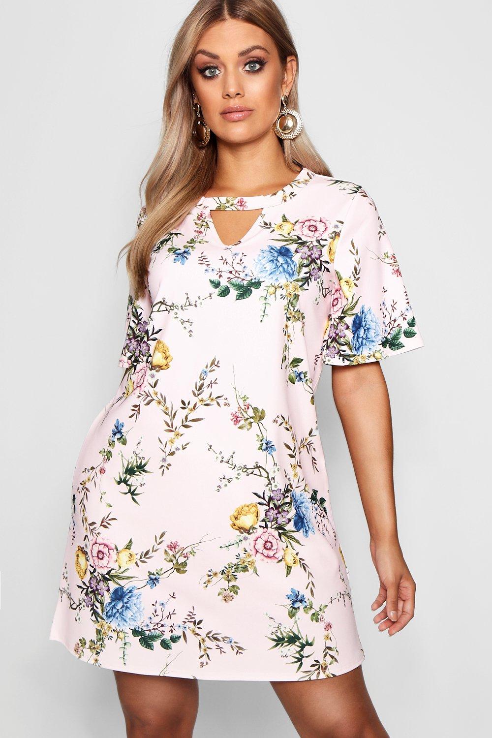 boohoo floral shift dress