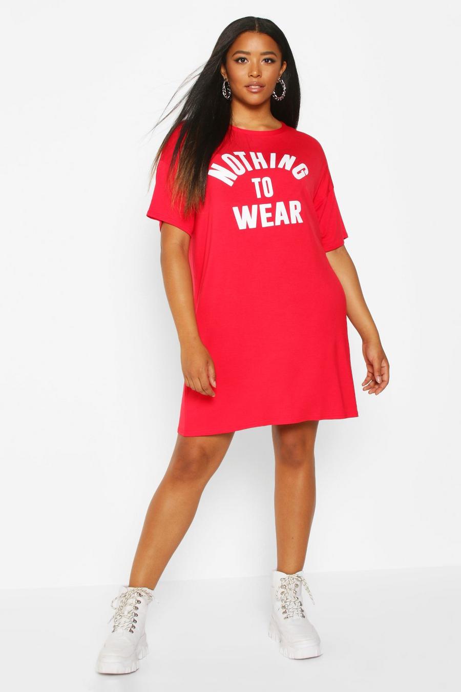 Red Plus Nothing To Wear T Shirt Dress image number 1