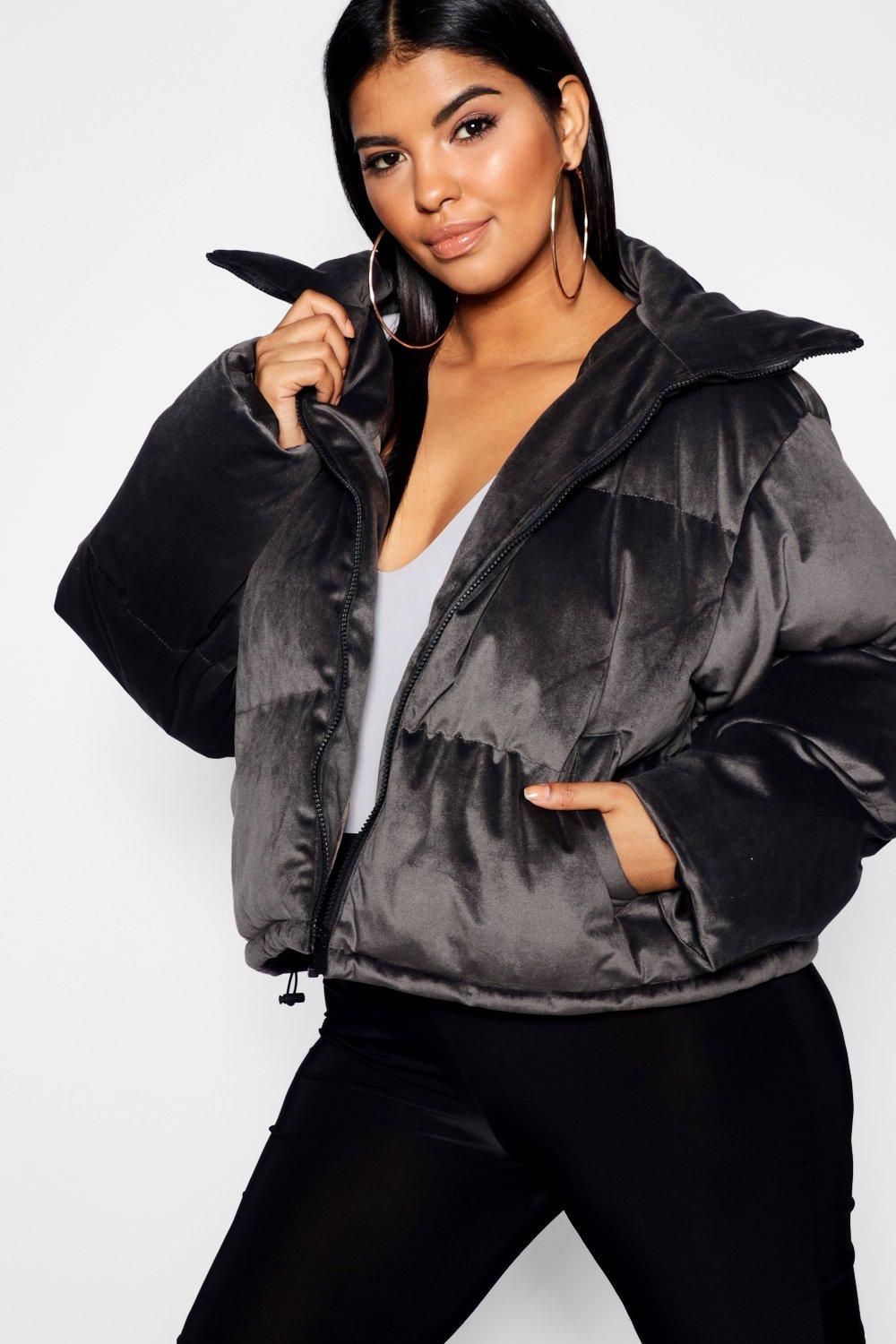 Plus Puffer Velvet Jacket
