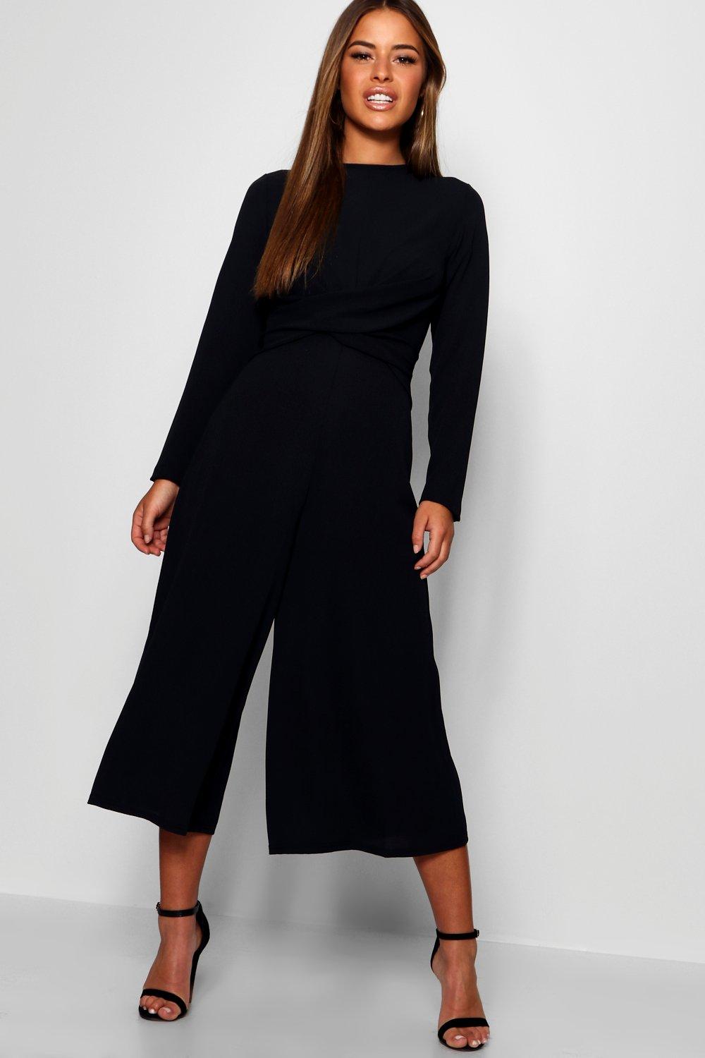 knot front culotte jumpsuit