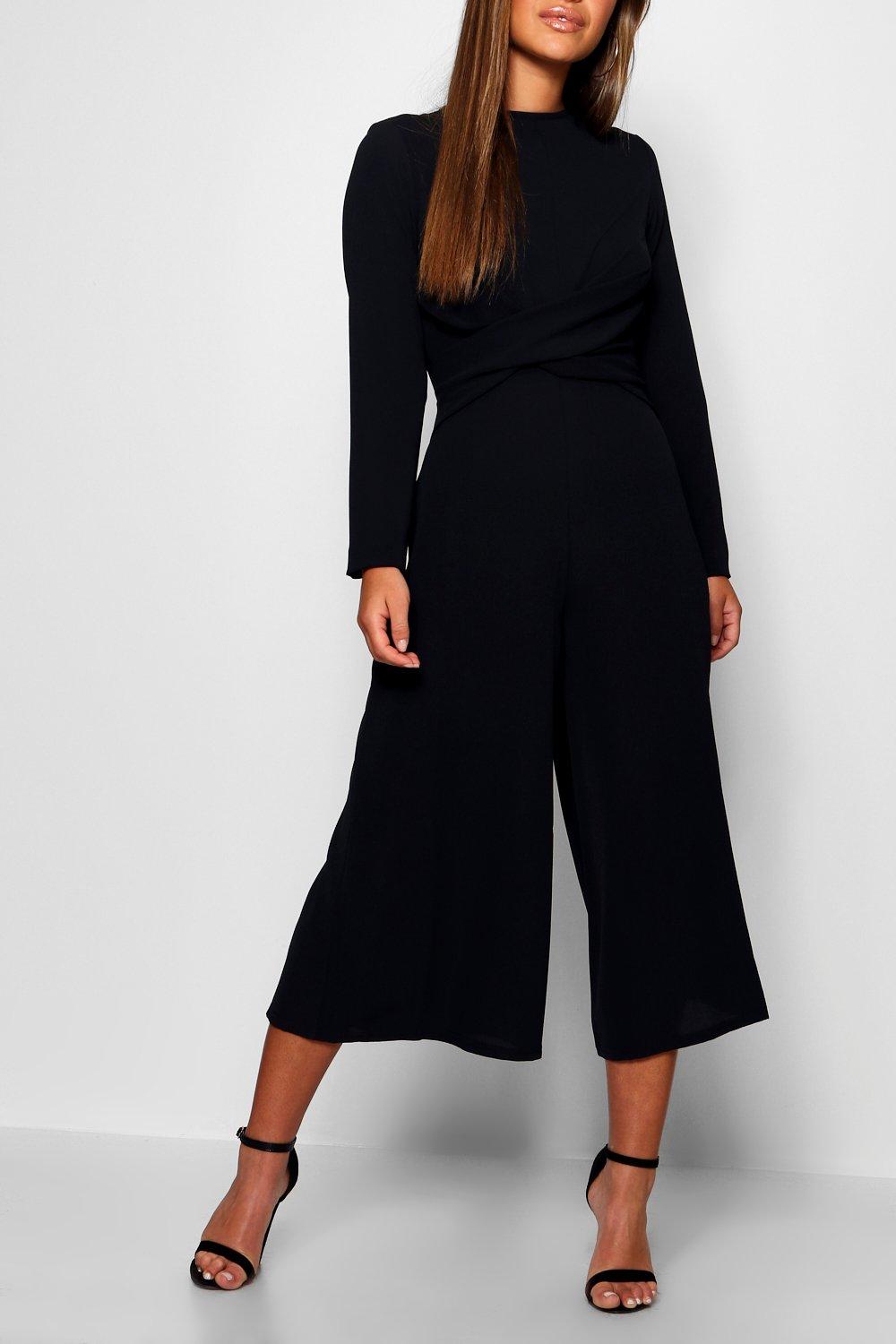 knot front culotte jumpsuit