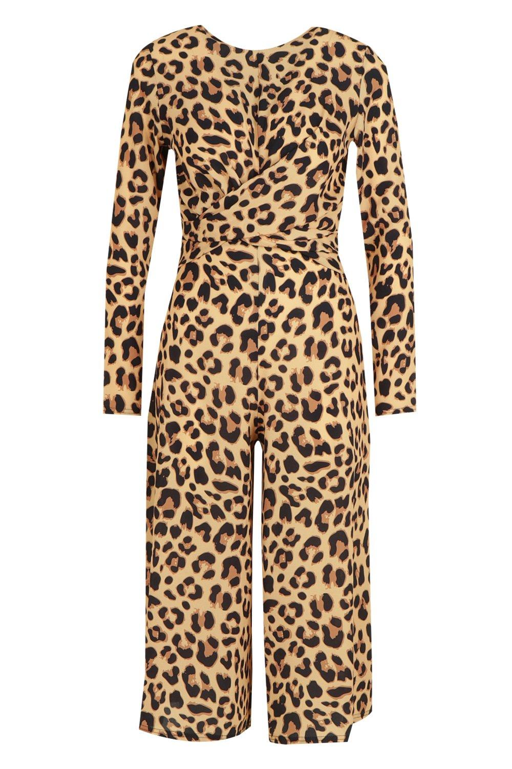 Leopard print petite jumpsuit on sale