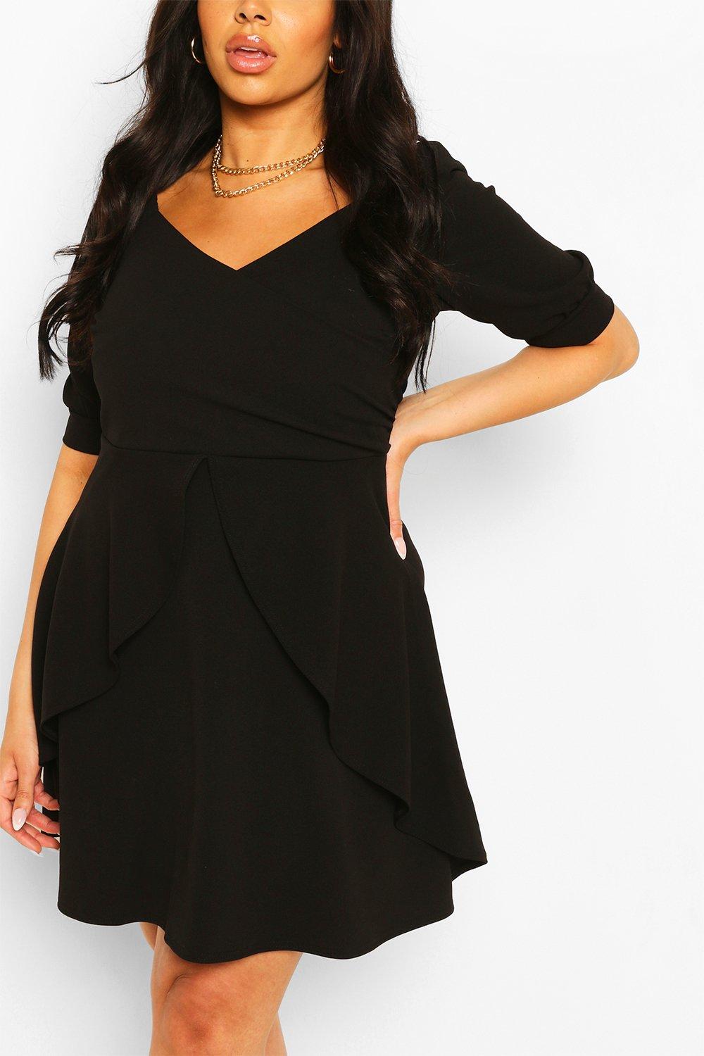 boohoo twist detail skater dress