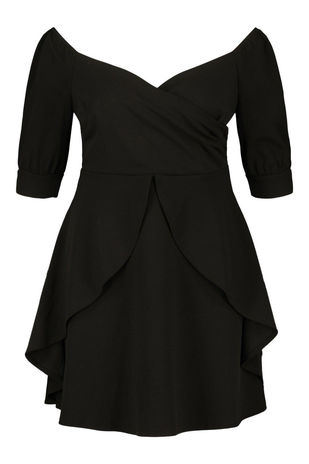 luuciee ruffle detail skater dress