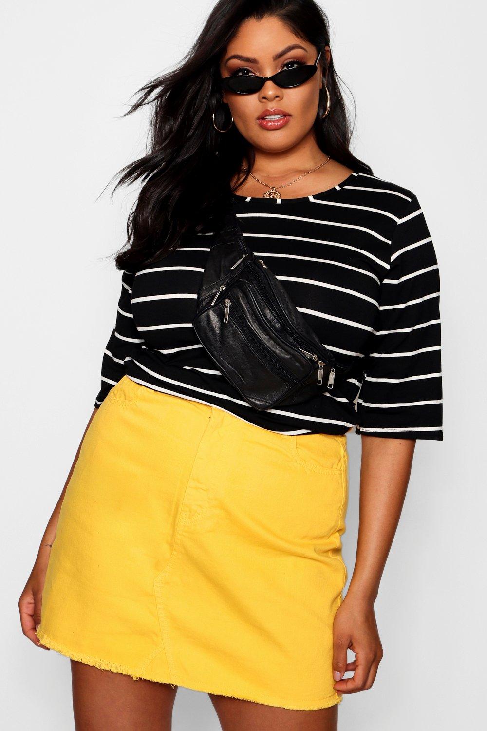 boohoo plus size denim skirt