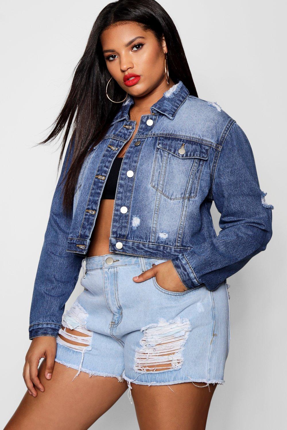 boohoo plus denim jacket