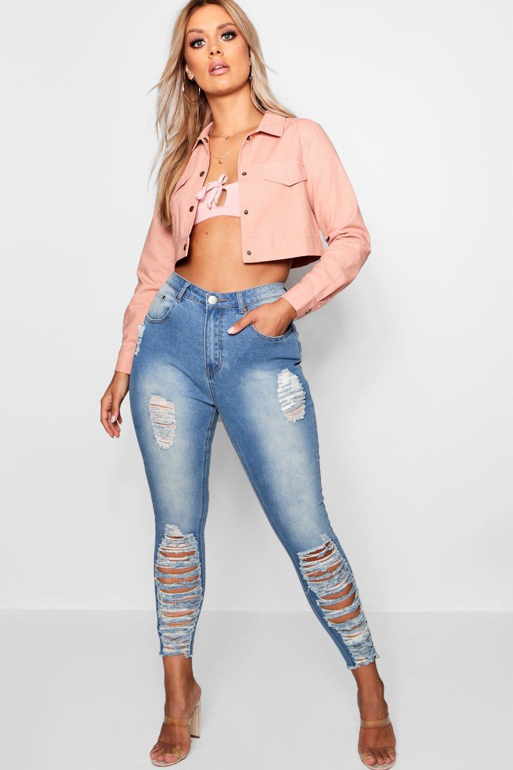 ripped cut off jeans