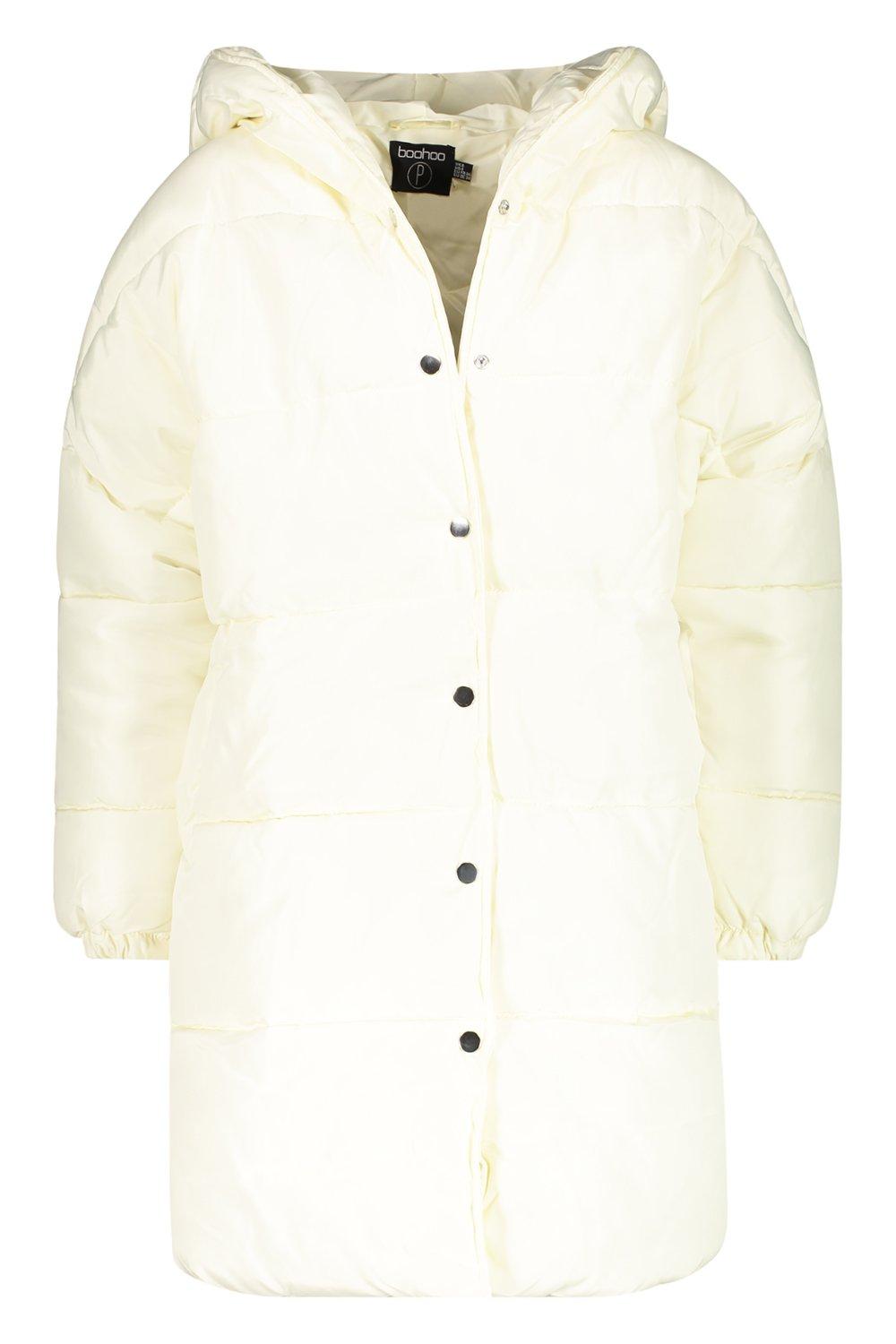 Petite hooded dip back padded coat on sale