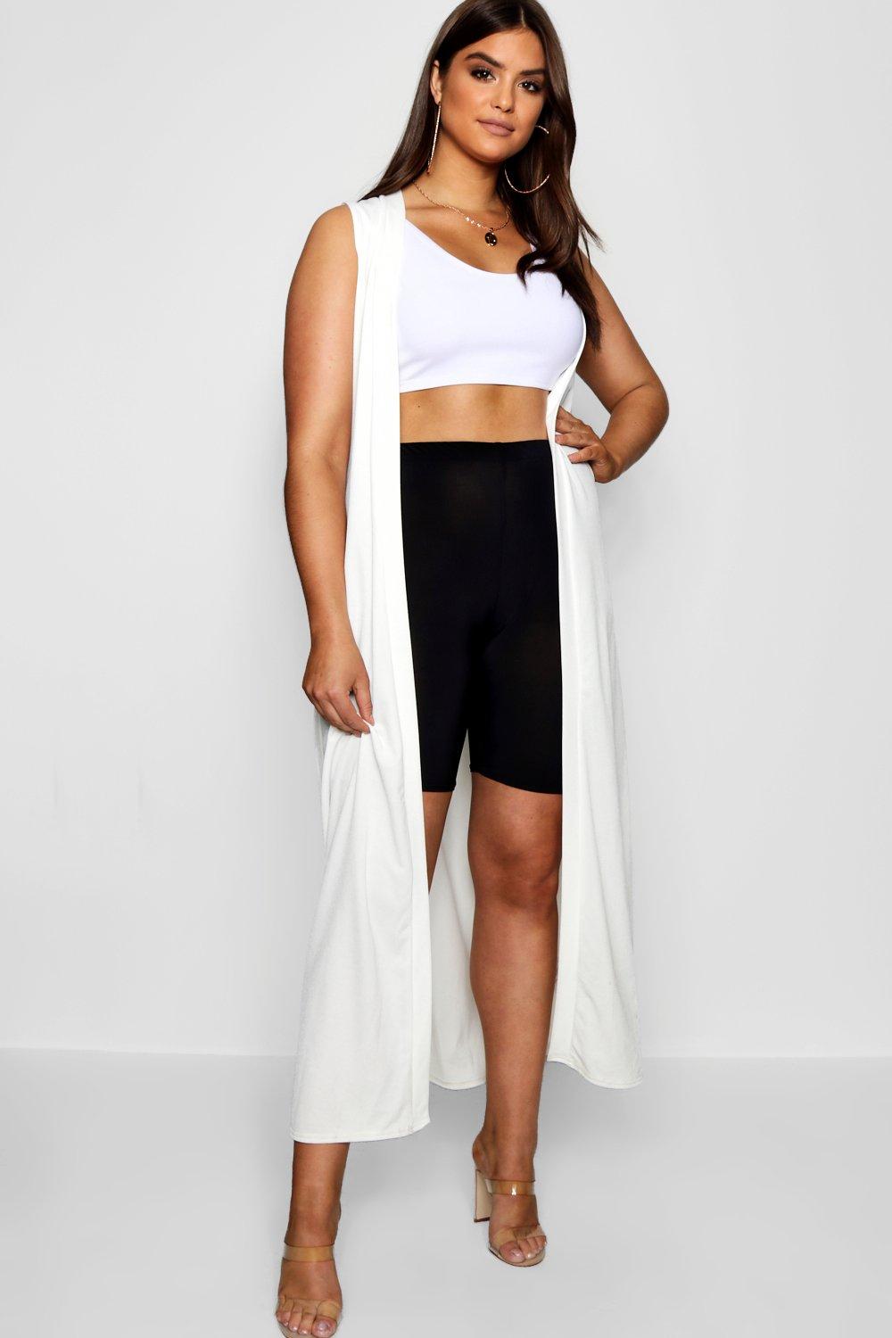 Plus size white duster jacket sale