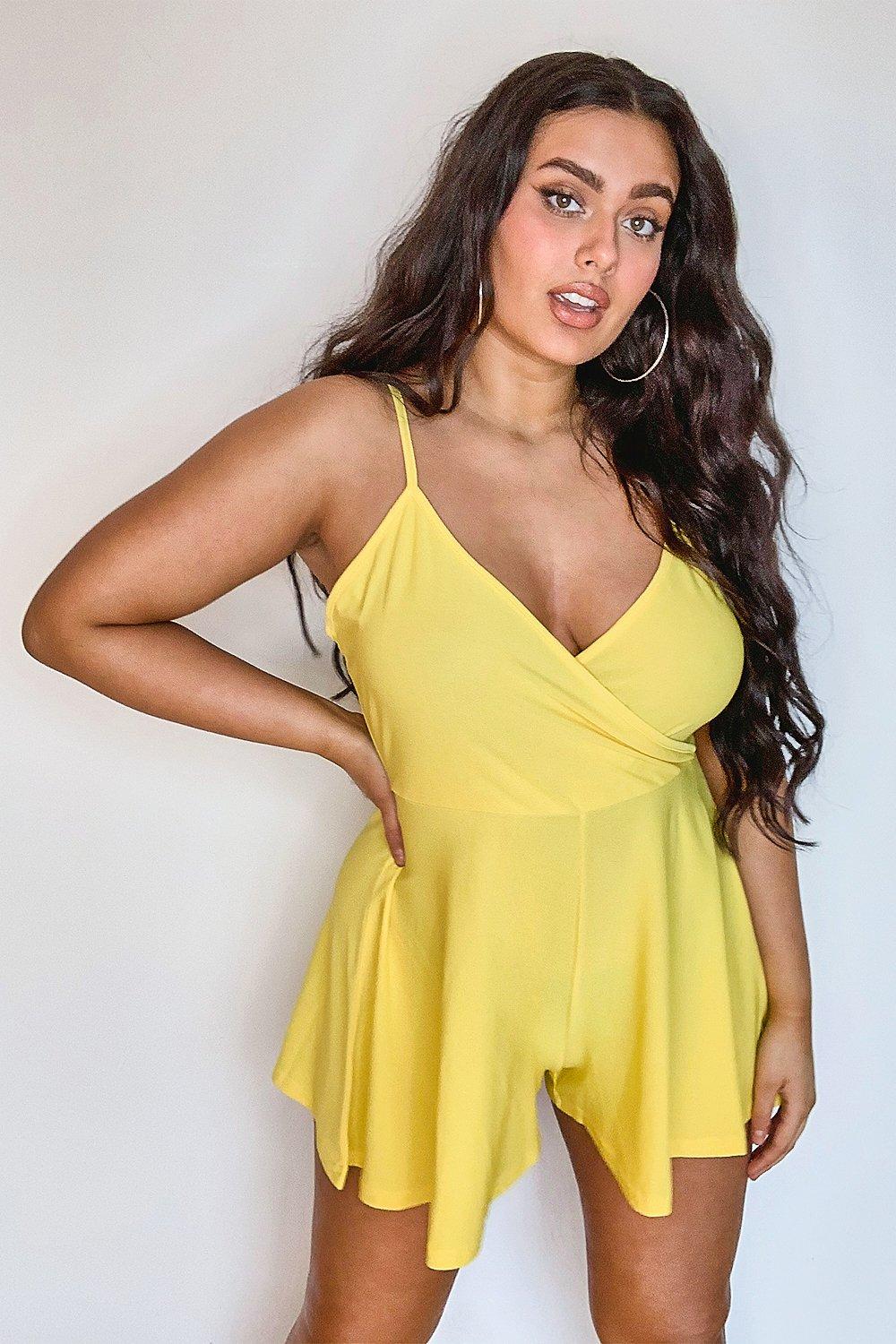 boohoo yellow playsuit